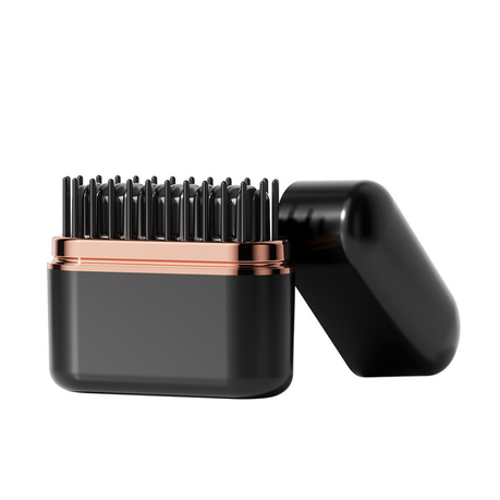 Portable Cordless Hair Straightener Brush - Black