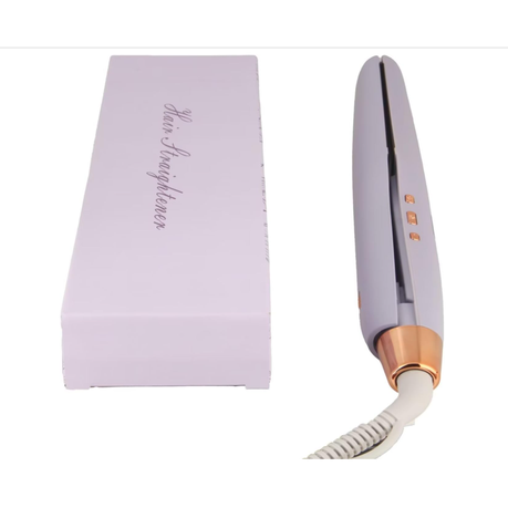 Digital control hair straightener purple European standard plug