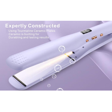Digital control hair straightener purple European standard plug