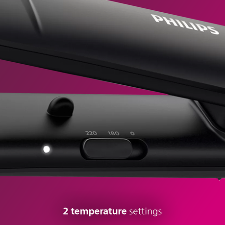 Philips ThermoProtect StraightCare Essential Straightener - Black & Pink