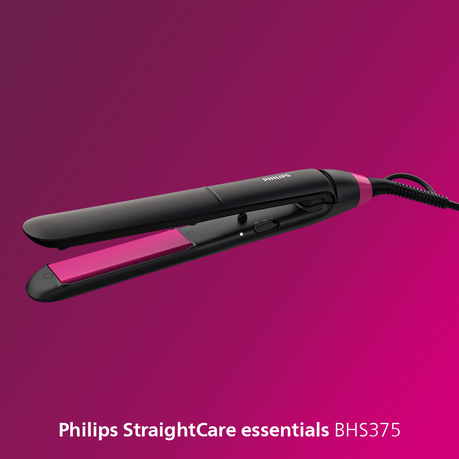 Philips ThermoProtect StraightCare Essential Straightener - Black & Pink