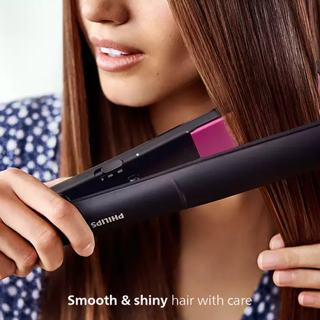 Philips ThermoProtect StraightCare Essential Straightener - Black & Pink