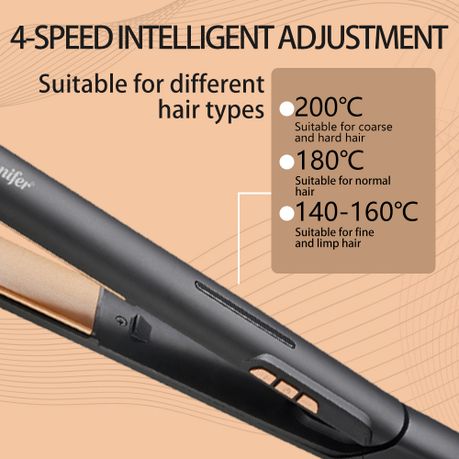 All-in-One Hair Straightener & Curler Ceramic Iron Fast Heat-Up Anti-Frizz