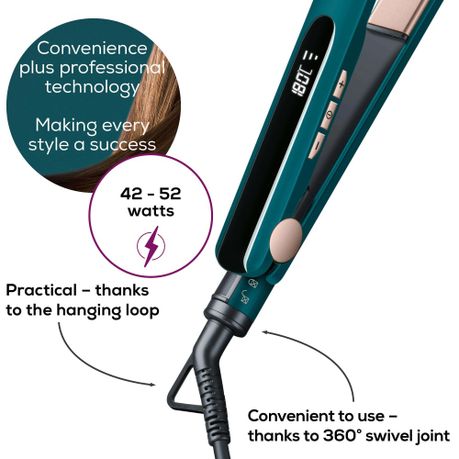 Beurer Germany Hair Straightener: Ceramic Flat Iron, 3x Temps HS 50 Ocean