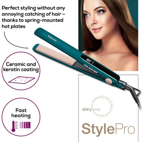 Beurer Germany Hair Straightener: Ceramic Flat Iron, 3x Temps HS 50 Ocean