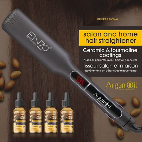 Enzo Professional Salon And Home Hair Straightener With Argan Oils