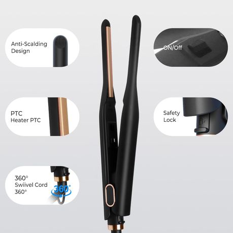 Thin Pencil-Shaped Flat Clip Multi-Functional Mini Hair Straightener