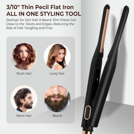 Thin Pencil-Shaped Flat Clip Multi-Functional Mini Hair Straightener