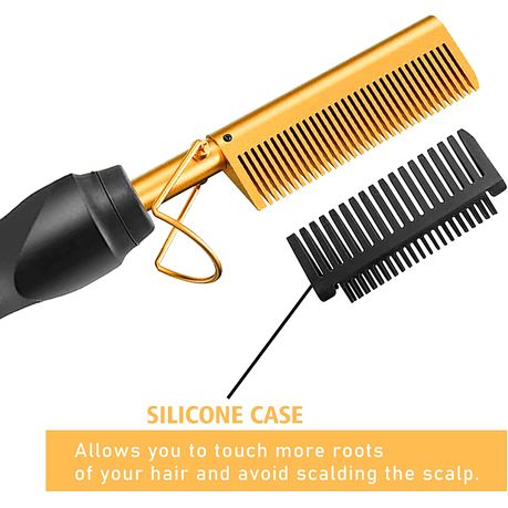 High Heat Ceramic Hot Comb, Adjustable Elastic Edge Band & Hair Wax Stick