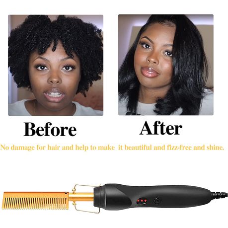 High Heat Ceramic Hot Comb, Adjustable Elastic Edge Band & Hair Wax Stick