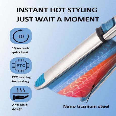 Sokany Nano Titanium Hair Straightener - 10s Heat, Safe For All Hair