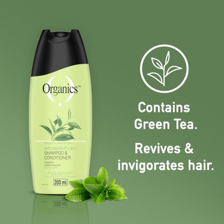 Organics Green Tea Anti Dandruff 2in1 Shampoo and Conditioner 200ml