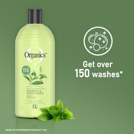 Organics Green Tea Anti Dandruff 2in1 Shampoo and Conditioner 1L