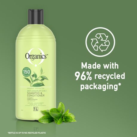 Organics Green Tea Anti Dandruff 2in1 Shampoo and Conditioner 1L