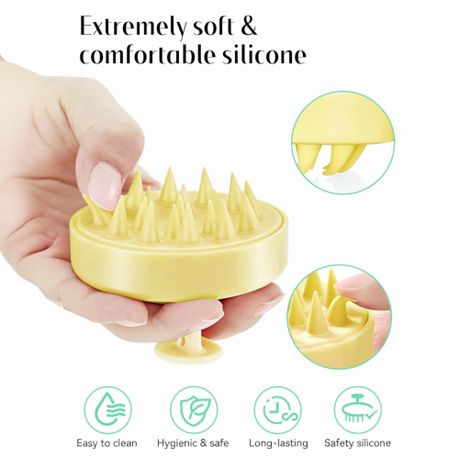 Skin Organix Shampoo Brush Scalp Massager with Soft Silicone Bristles