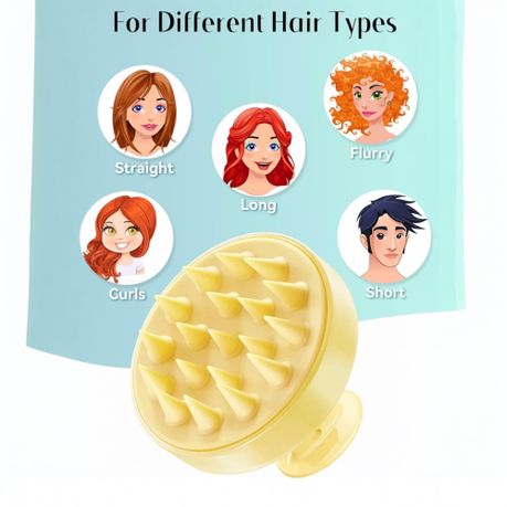 Skin Organix Shampoo Brush Scalp Massager with Soft Silicone Bristles