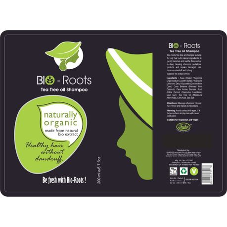 Bioroots Tea Tree Organic Hair Shampoo Luxury Shampoo (200ml)