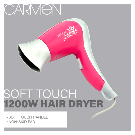 Carmen Compact 1200W Hair Dryer Pink