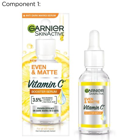 Garnier Even & Matte Vitamin C Day and Night Serum - 2 Piece Bundle