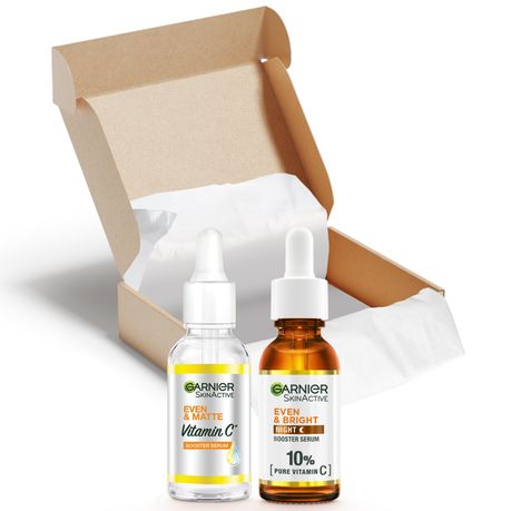 Garnier Even & Matte Vitamin C Day and Night Serum - 2 Piece Bundle