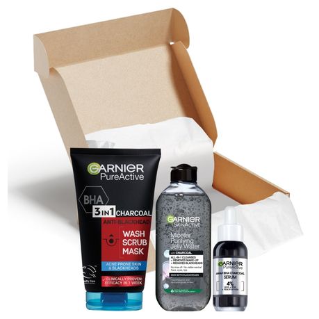Garnier SkinActive Charcoal Serum Regime Bundle Set - 3 Piece