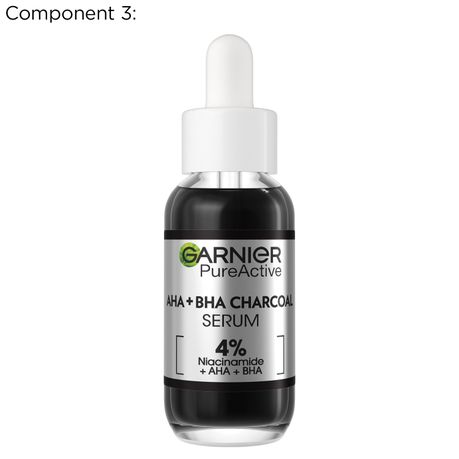 Garnier Charcoal AHA BHA Anti-Blackhead Wash, Serum & Air Cream Bundle Set