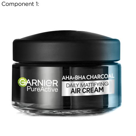 Garnier Charcoal AHA BHA Anti-Blackhead Wash, Serum & Air Cream Bundle Set