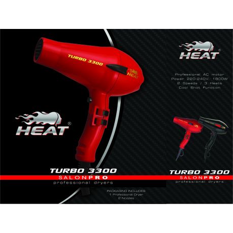 Heat Turbo 3300 Hairdryer - Black