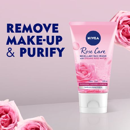 NIVEA Rose Care Micellar Face Wash with Organic Rose Water, 150ml