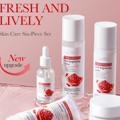 6 Skin Care Set Pomegranate Cream Serum Lotion Moisturizing Brightening