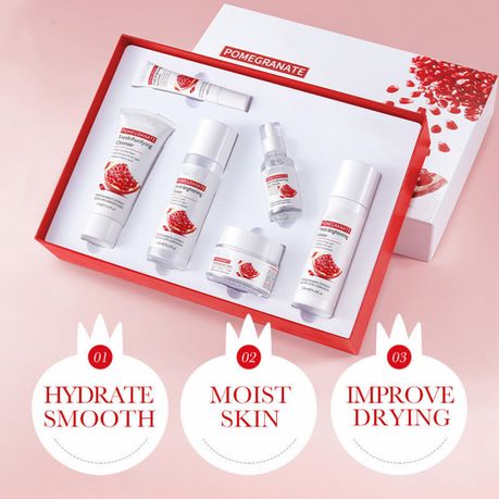 6 Skin Care Set Pomegranate Cream Serum Lotion Moisturizing Brightening