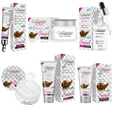Collagen Snail Eye Mask Face Serum Face Cream Eye Cream BB Cream - 6 Piece Set