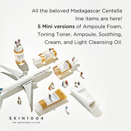 SKIN1004 Centella Cleanser, Face Serum, Toner, Soothing SkinCare Travel Set