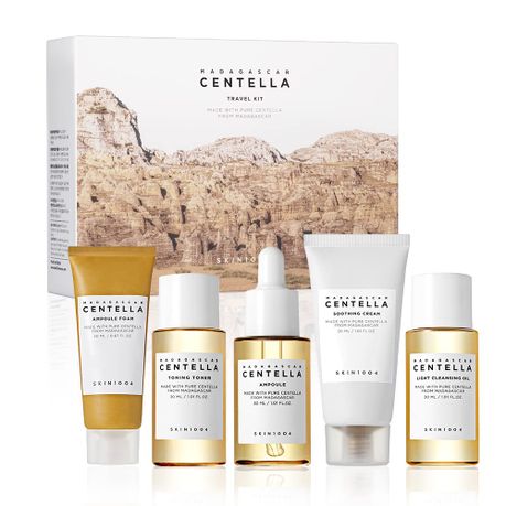 SKIN1004 Centella Cleanser, Face Serum, Toner, Soothing SkinCare Travel Set