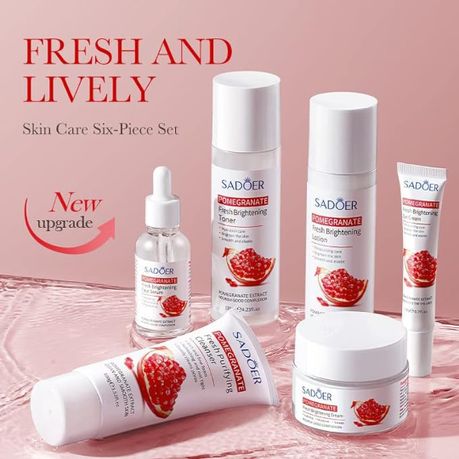 6 PCS Skin Care Kit Pomegranates Gental Hydration and High Moistturizing