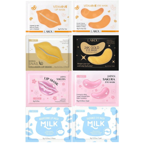 8-Piece Eye & Lip Mask Set- Luxury Skincare - For All Skin Types