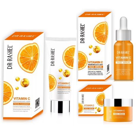 Dr Rashel 3 Step Vitamin C Facial Cleanser Face Serum & Cream Facial Kit