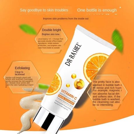 Dr Rashel 5 Step Vitamin C Facial Cleanser, Toner,Serum, Cream & Fixer Kit