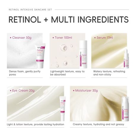 Retinol Skincare Set, Anti Aging Skincare Routine Kit