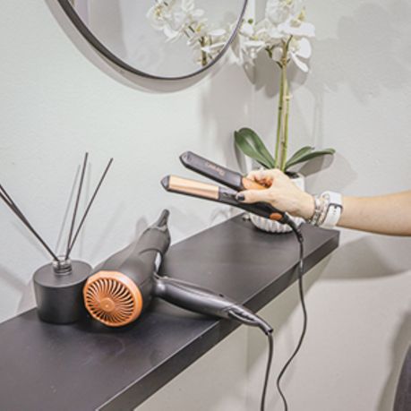 Carmen Studio Duo Ceramic Hair Dryer & Straightener Set Black Rose Gold