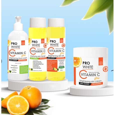 Pro White Vitamin C Set- Face Wash, Toner, Oil & Cream