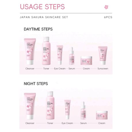 6-Piece Japan Sakura Skin Care Gift Set