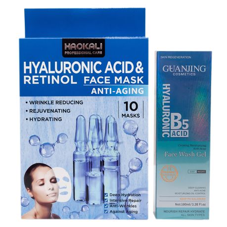 Skincare Pamper Face Wash & Mask - B5 Face Wash Gel & Hyaluronic Face Mask