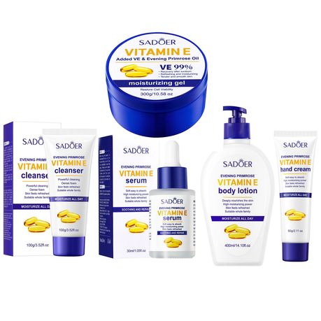 SADOER Vitamin E Evening Primrose Hydration Skincare Set - Glow Care Kit
