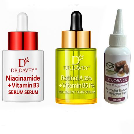 Glow & Renew 3-in-1 Skincare Set - Niacinamide, Retinol, & Jojoba Oil