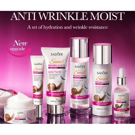 Snail Reorganize Hydrating Skincare Set + Soft Cleansing Towels (7-Piece)
