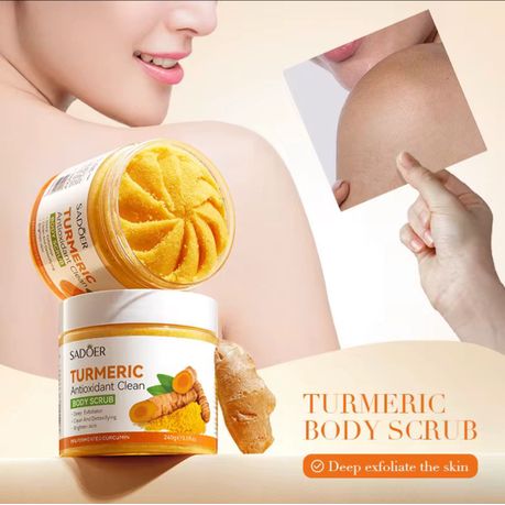 SADOER Turmeric Skincare Set- Cleanser, Scrub, Toner, Serum, Cream & Soap