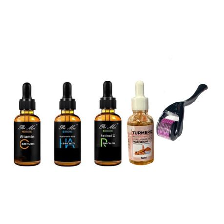 Vitamin C, Retinol C, Hyaluronic Acid with Turmeric Serum & Derma Roller