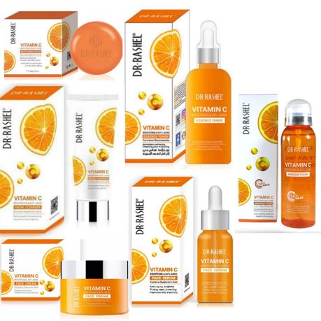 Dr Rashel Vitamin C Soap, Cleanser, Toner, Serum, Cream & Fixer Luxury Kit