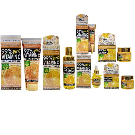 Fruit of the Wokali 99% Vitamin C Complete Facial Care Set - ( 6 Piece Set)